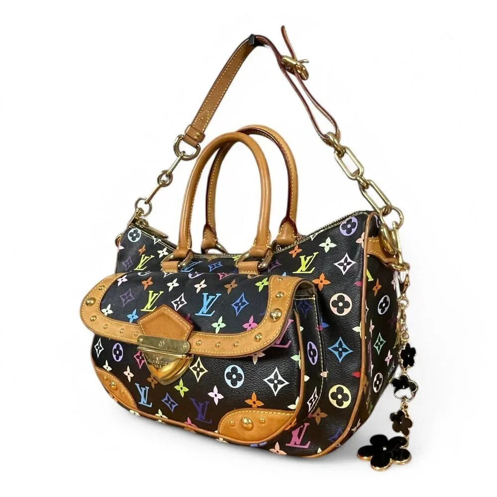 LOUIS VUITTON Multicolor Rita Black LV x TM Murakami Chain Shoulder Strap Bag